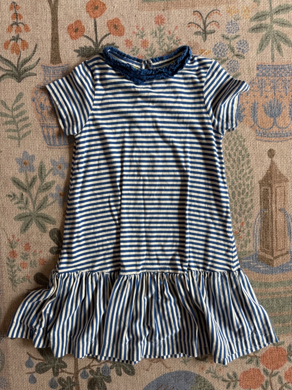Mini Boden Blue and White Striped Dress
